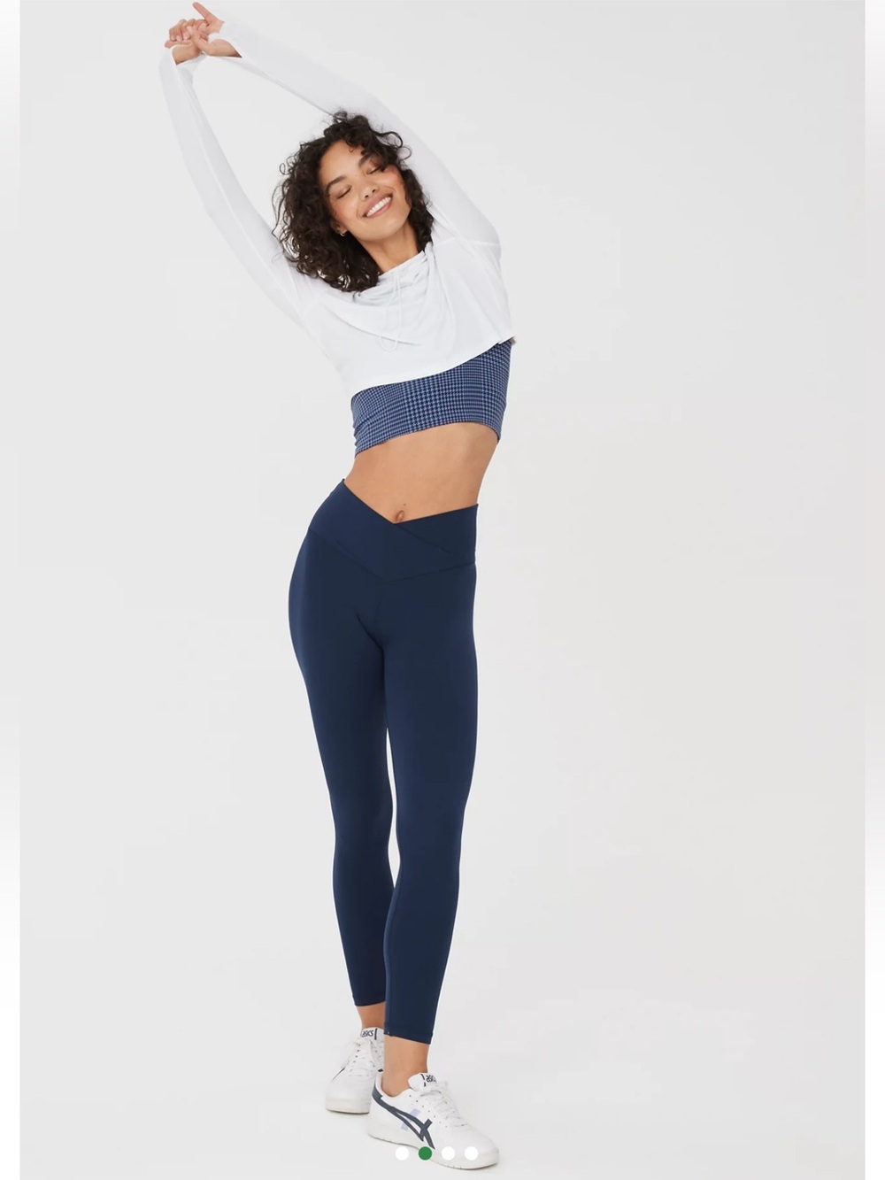 aerie Offline High Waisted Crossover Leggings in Royal Navy Size XS